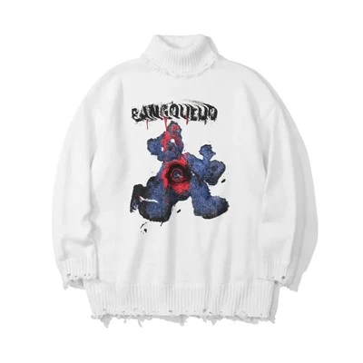 Pull tendance à imprimé ours parodie pour hommes