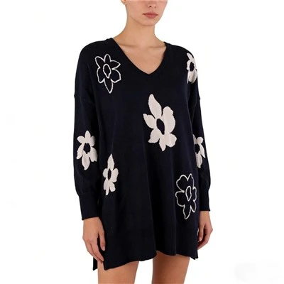 Pull Long Floral Femme